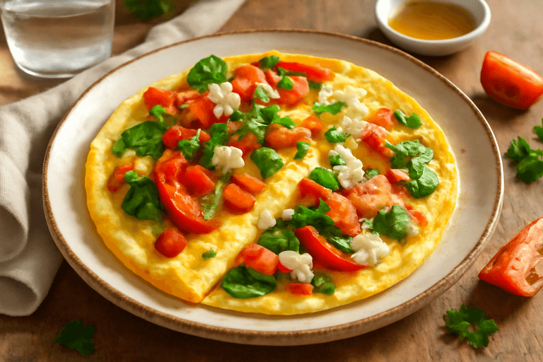 Omletă echilibrată cu legume de dimineață