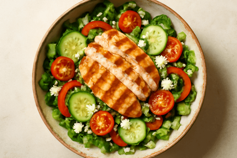 Slanke Gegrilde Kip Salade met Citrusdressing