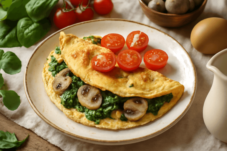 Omelette aux Épinards et Champignons Légère