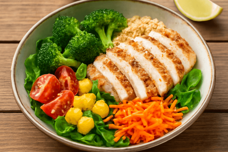 Salată Clasică cu Piept de Pui la Grătar și Quinoa