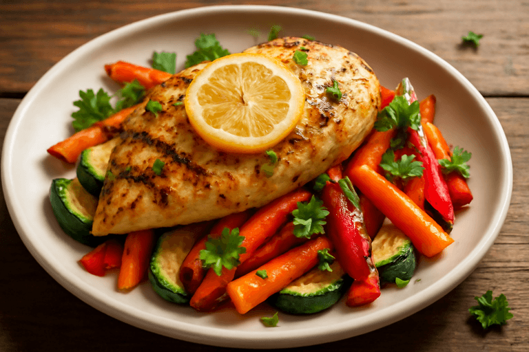 Pollo al Limón con Verduras Asadas