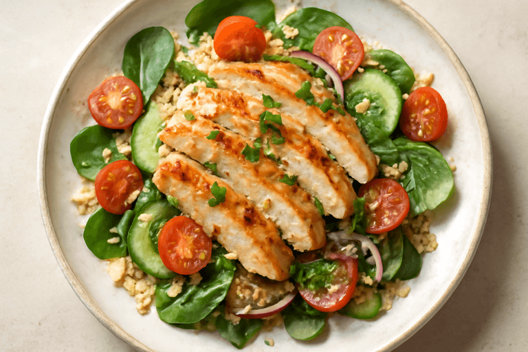 Ensalada Clásica de Pollo a la Parrilla y Quinoa