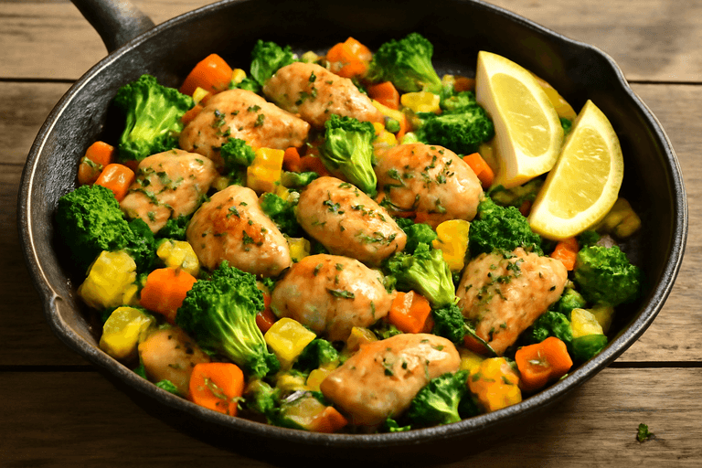 Leichtes Hähnchen-Gemüse-Pfannengericht