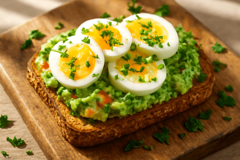 Proteinreiches Avocado-Ei-Frühstücksbrot