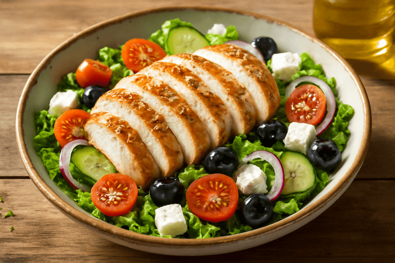 Enerji Dolu Izgara Tavuklu Akdeniz Salatası