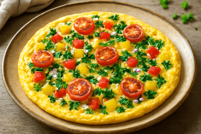 Omletă proteică cu legume proaspete