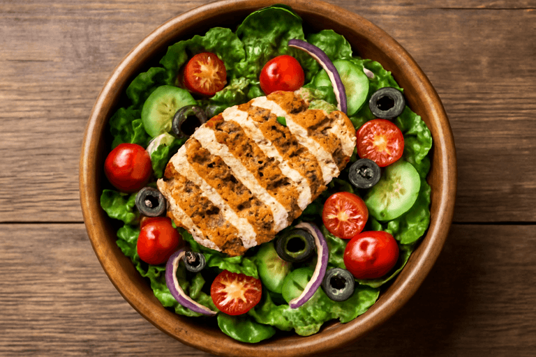 Ensalada Mediterránea de Pollo a la Plancha