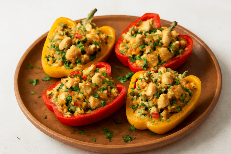 Kleurrijke Gevulde Paprika's met Quinoa en Kip