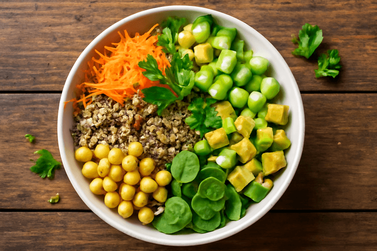 Salade Colorée de Quinoa, Pois Chiches & Avocat