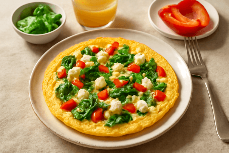 Omletă clasică cu legume proaspete