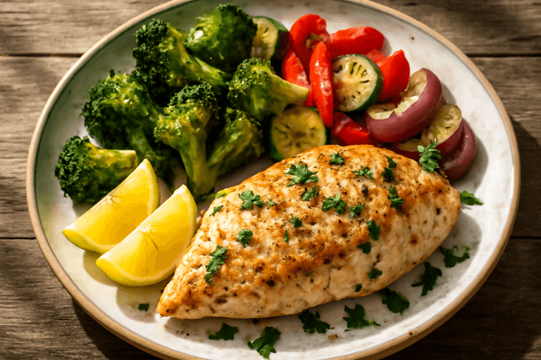 Lemon Herb Grilled Chicken with Roasted Vegetables