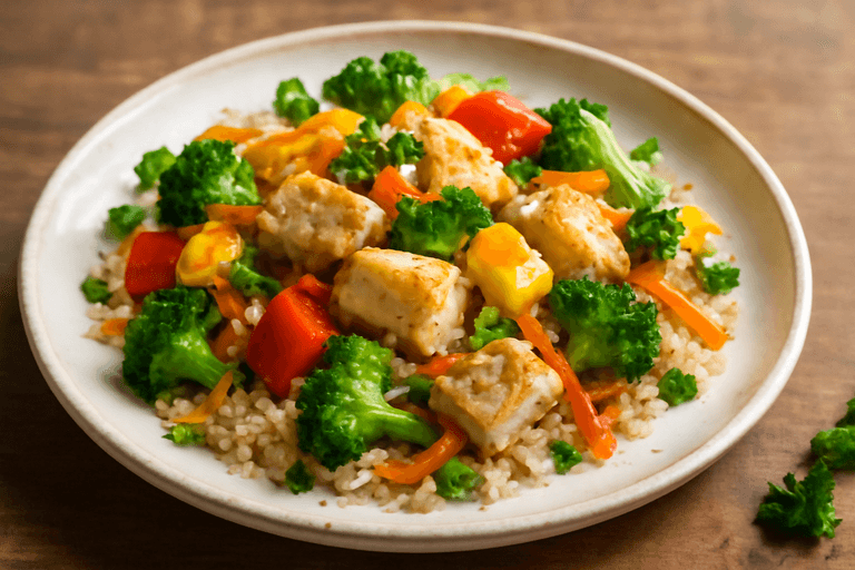 Лёгкое куриное соте с овощами и киноа