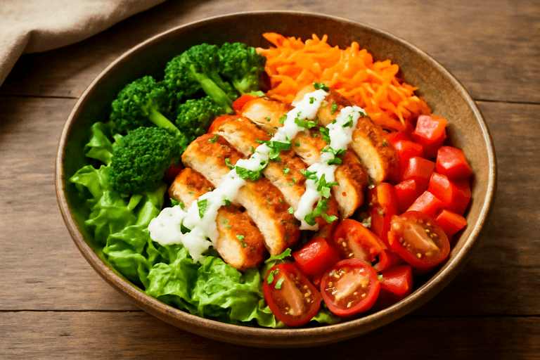 Leichter Hähnchen-Gemüse-Bowl