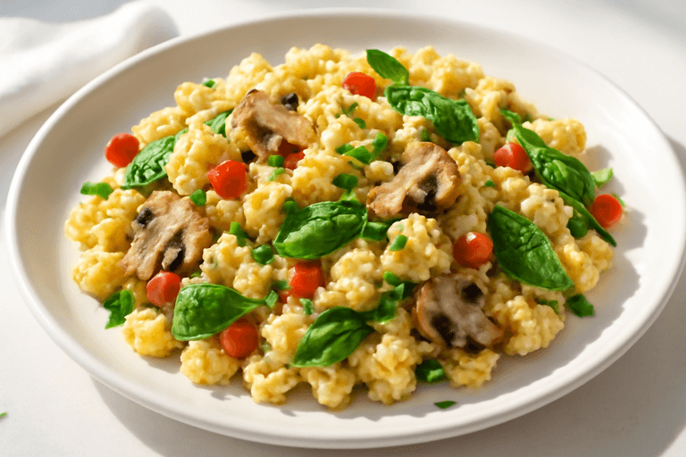 Proteinreiches Frühstücks-Rührei mit Gemüse