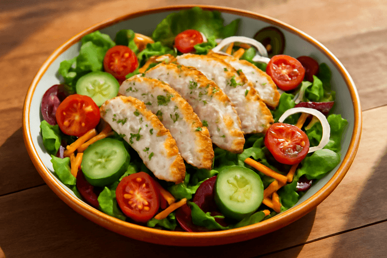 Klassisk kycklingsallad med örtdressing