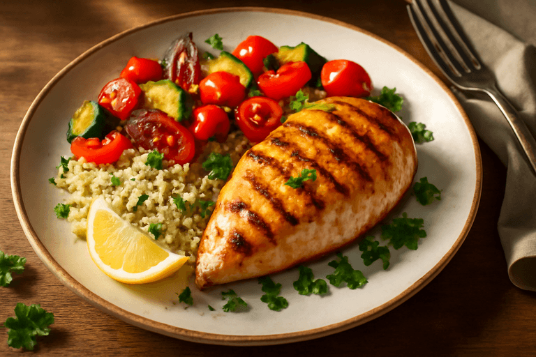 Gegrilde Kipfilet met Geroosterde Groenten & Quinoa