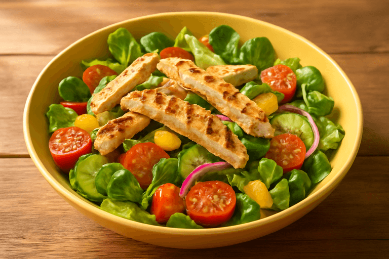 Leichter Hühnchen-Gemüse-Salat