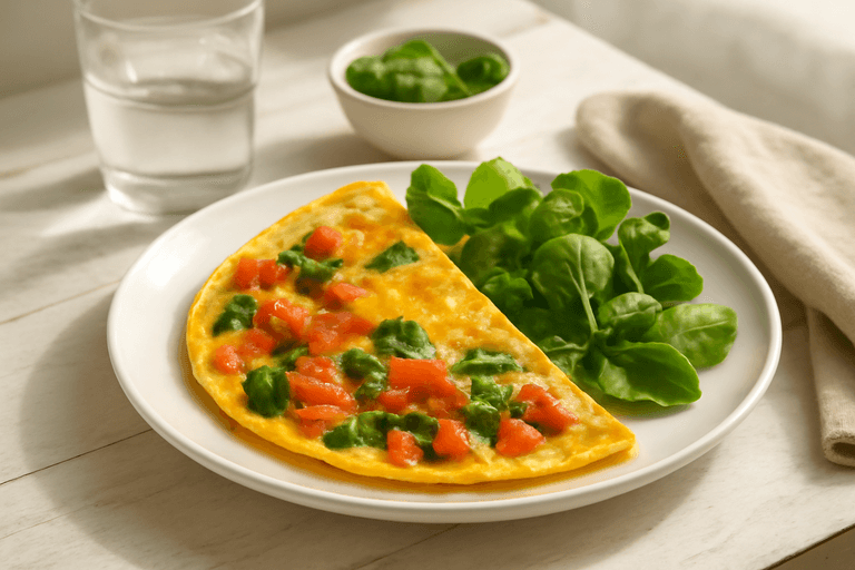 Lätt ägg- och grönsaksomelett