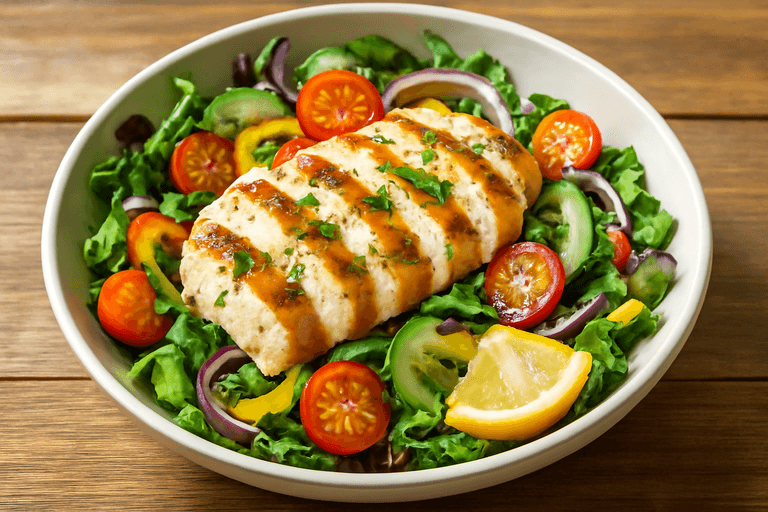 Salată clasică de pui cu legume proaspete