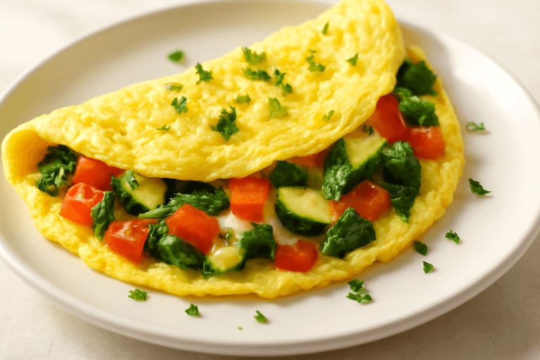 Omelette légère aux légumes de saison