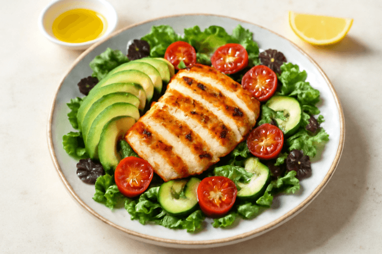 Lichte Gegrilde Kip Salade met Avocado & Citroen