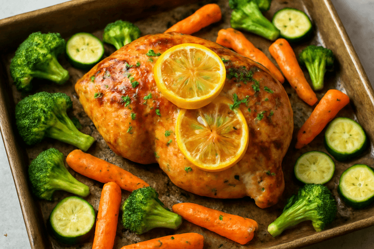 Pollo al Limón con Verduras Asadas