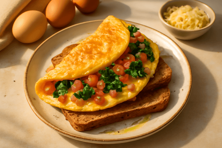 Klassiek Energieboost Omelet met Volkoren Toast