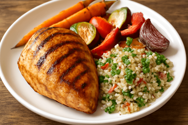 Klassieke Kippenfilet met Geroosterde Groenten & Quinoasalade