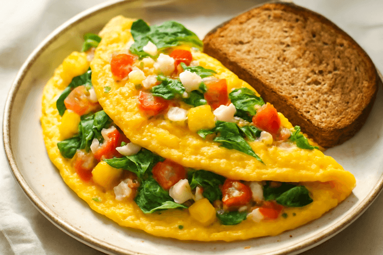 Protein-Packed Veggie Omelette with Whole Grain Toast