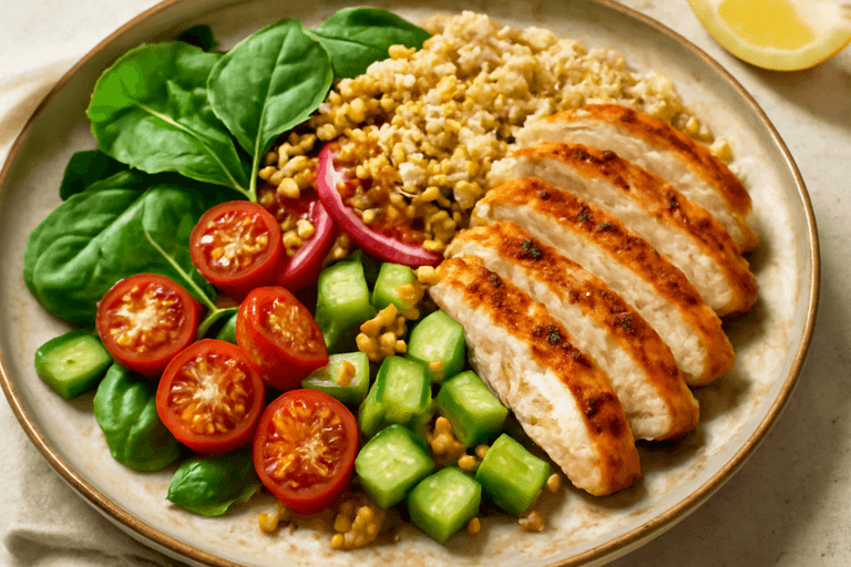 Energieboost Salade met Gegrilde Kip en Quinoa