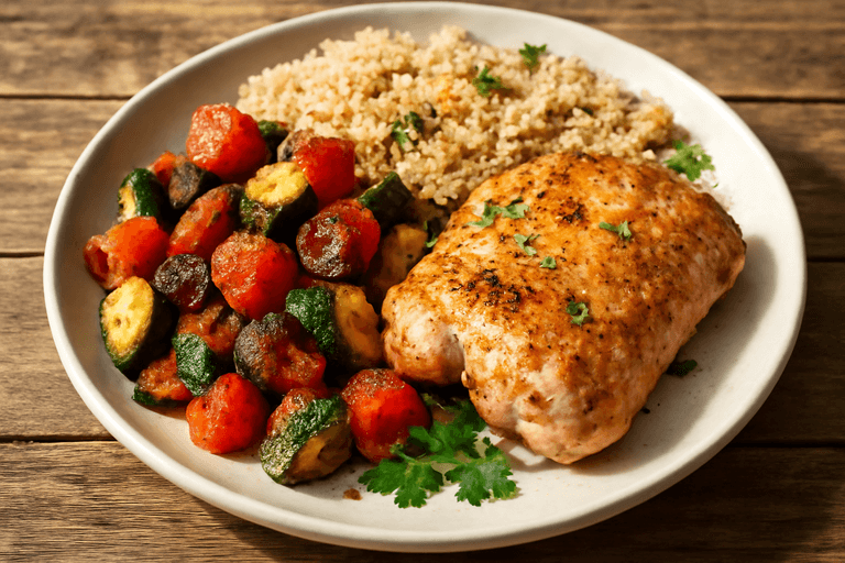 Gegrilde Kippendijfilet met Geroosterde Groenten & Volkoren Couscous