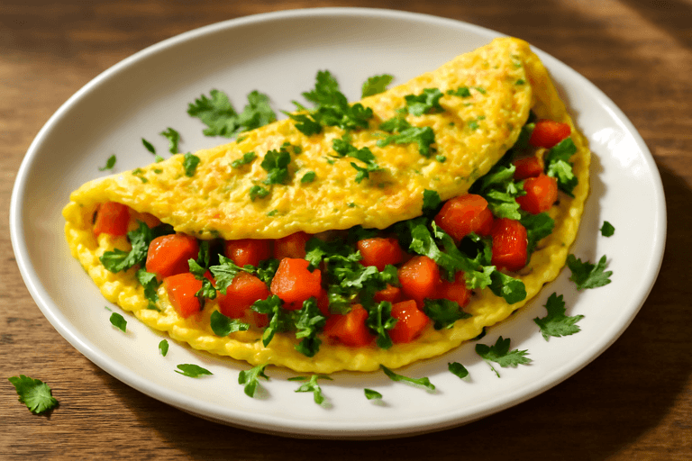 Proteinreiches Frühstücks-Omelett mit Gemüse