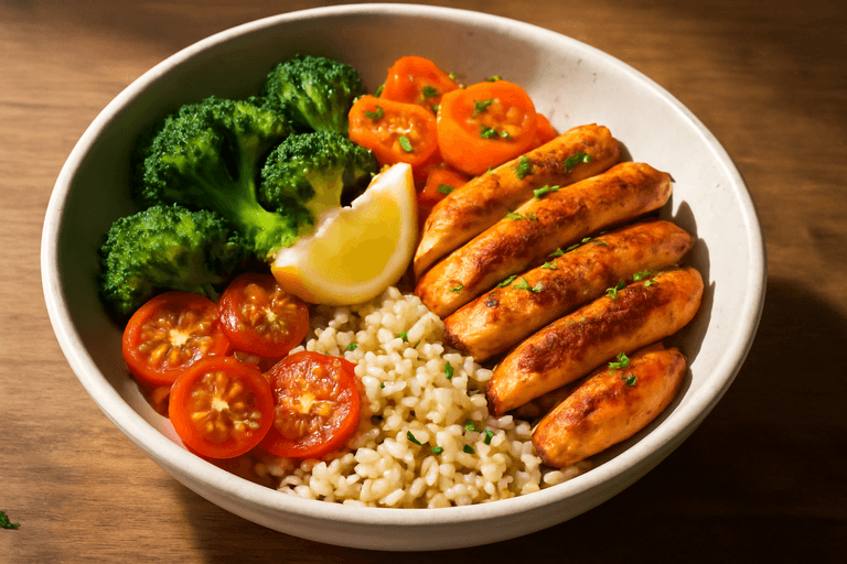 Leichter Hähnchen-Gemüse-Bowl