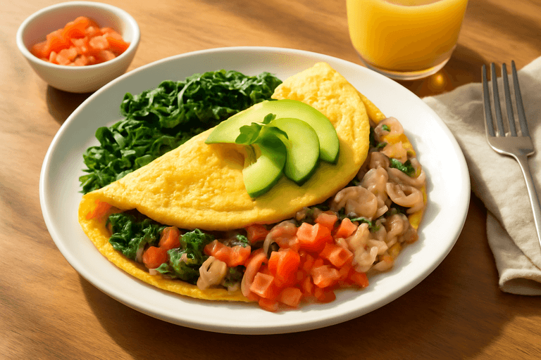 Eiwitrijke Groente-Omelet met Avocado