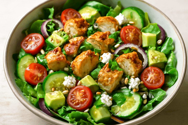 Proteinrik Kyllingsalat med Frisk Sitronvinaigrette