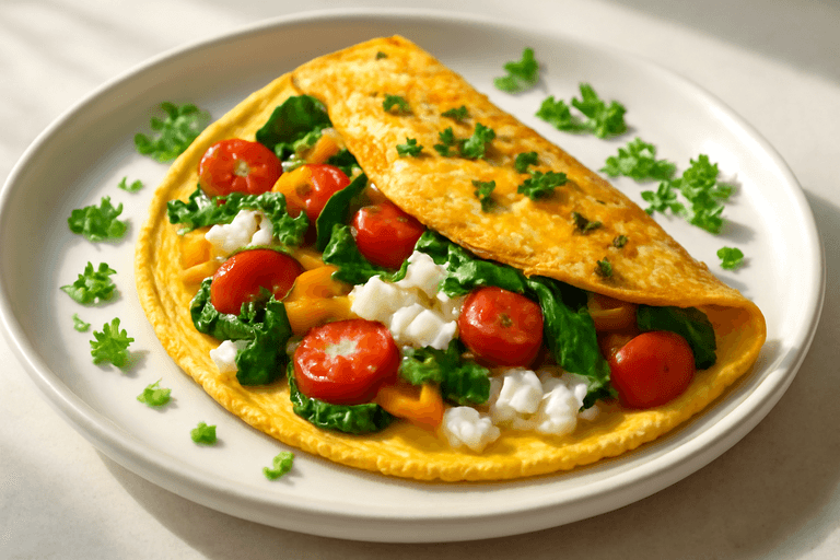 Proteinreiches Frühstücks-Omelett mit Gemüse