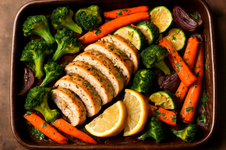 Herbed Lemon Chicken with Roasted Vegetables