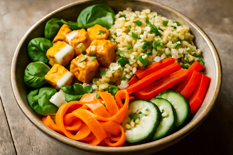 Proteinreiche vegane Buddha-Bowl