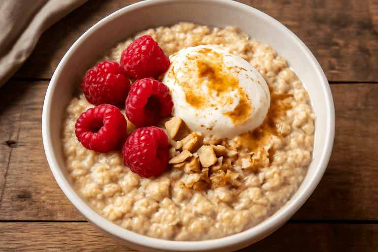 Proteinrik Havregrøt med Bær og Nøtter