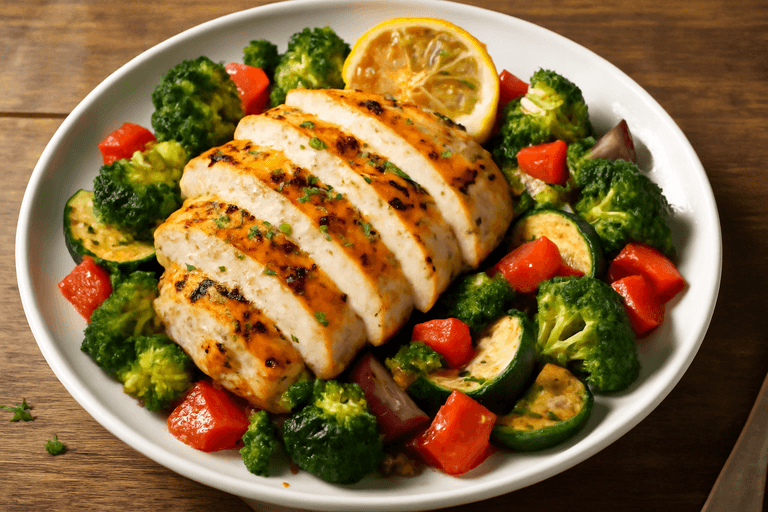 Grilled Lemon Herb Chicken with Roasted Vegetables