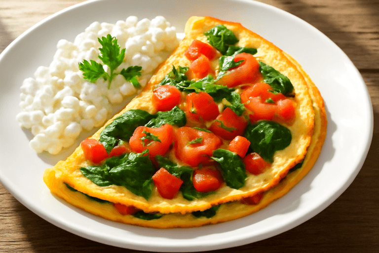 Proteinreiches Gemüse-Omelett zum Abnehmen