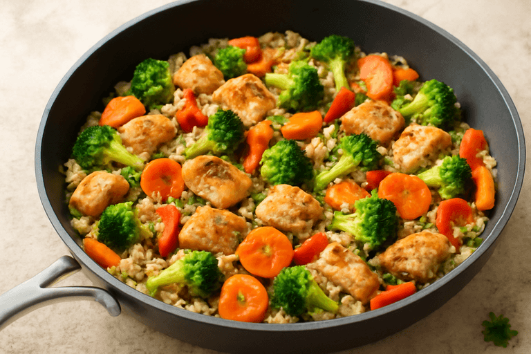Leichte Hähnchen-Gemüse-Pfanne