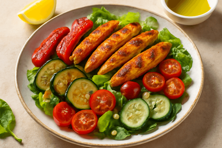 Knapperige Kippenfilet Salade met Geroosterde Groenten