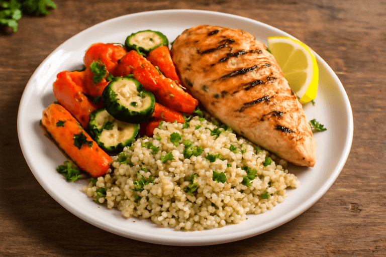 Gezonde Kippenfilet met Geroosterde Groenten en Quinoa