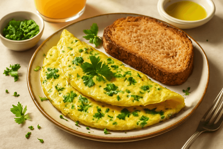 Omelette Leggera alle Erbe con Pane Integrale