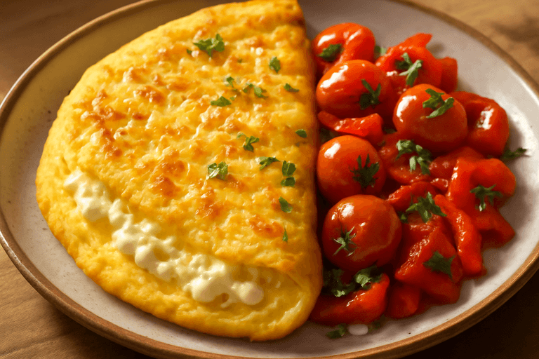 Omletă Proteică cu Brânză și Legume
