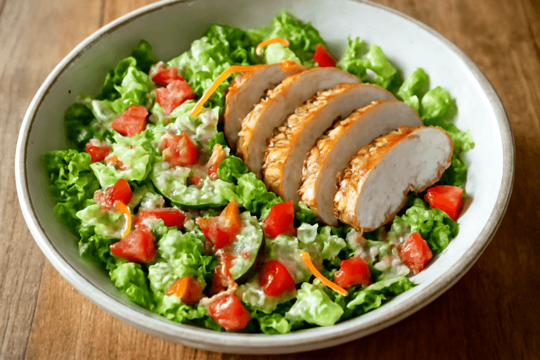 Leichter Geflügelsalat mit Joghurt-Dressing