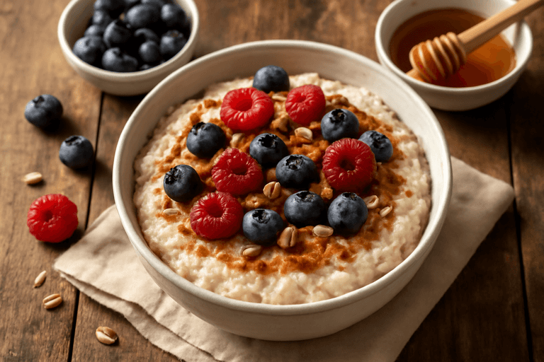 Proteinrikt Havregrøt med Bær og Nøtter