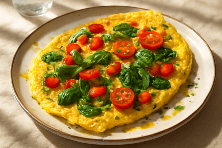 Omletă clasică cu legume proaspete