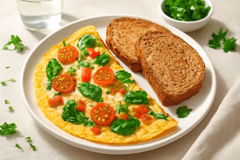 Energievolle Groente-Omelet met Volkoren Toast